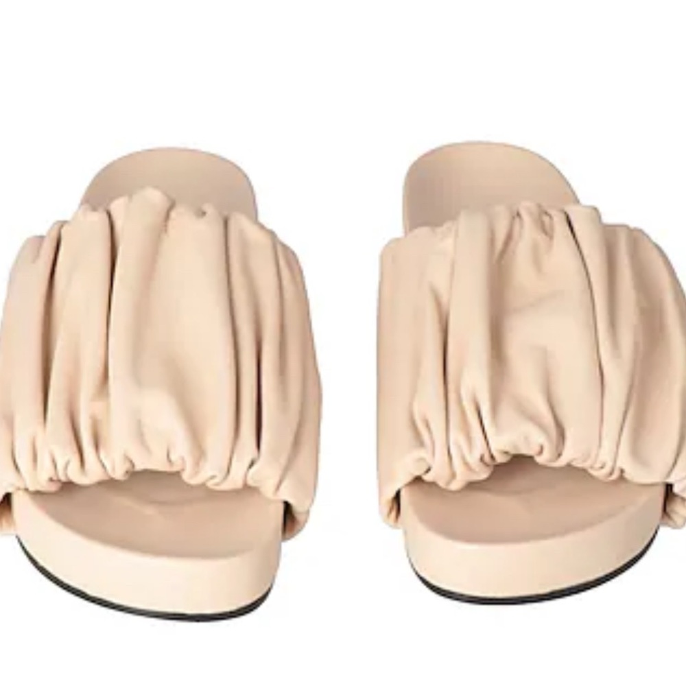 New Jil Sander Cream/ Pink Elastic Top Slide 35